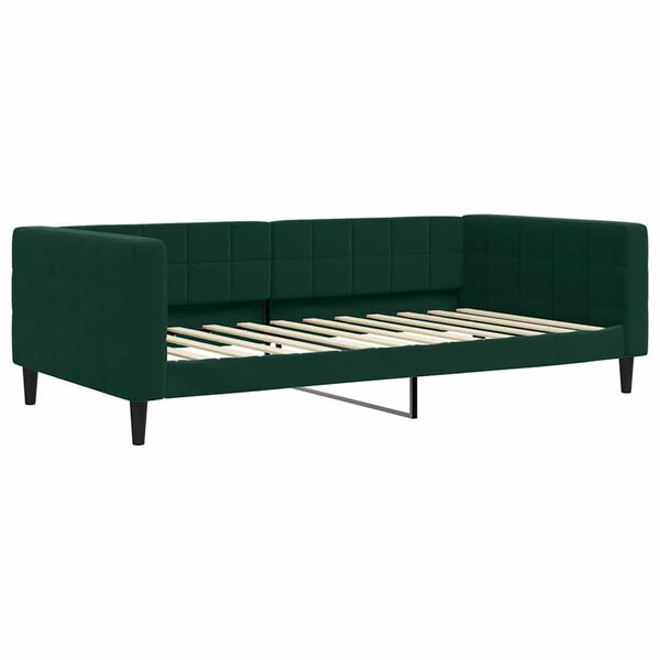 vidaXL Lit de jour et gigogne et matelas vert fonc&eacute; 100x200 cm velours