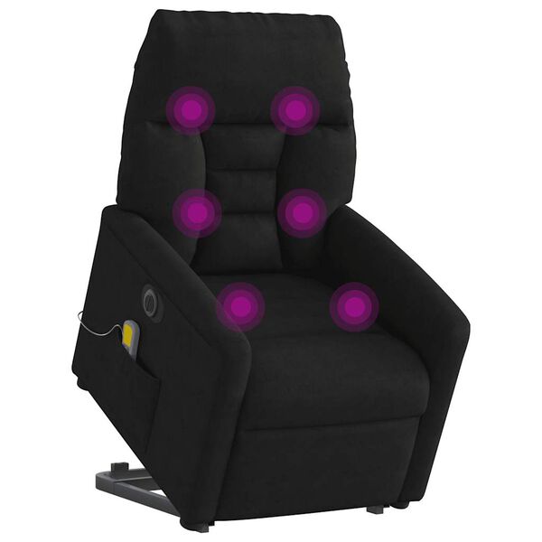 vidaXL Fauteuil inclinable de massage &eacute;lectrique noir tissu microfibre