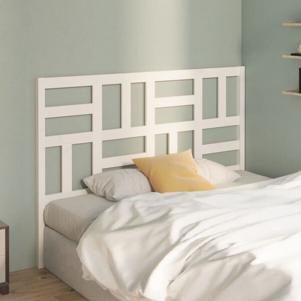 vidaXL T&ecirc;te de lit Blanc 156x4x104 cm Bois massif de pin