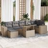 vidaXL Salon de jardin avec coussins 8 pcs beige r&eacute;sine tress&eacute;e