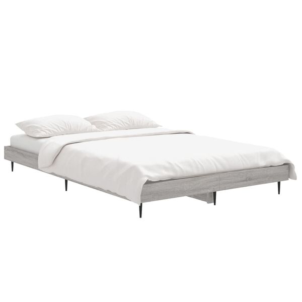vidaXL Cadre de lit sans matelas sonoma gris 120x190 cm
