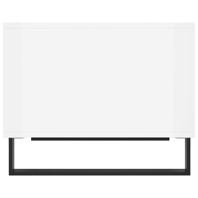vidaXL Table basse Blanc brillant 60x50x40 cm Bois d'ingénierie
