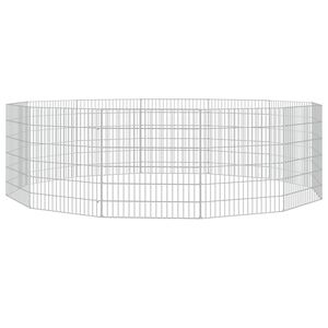 vidaXL Enclos d'animaux en libert&eacute; 12 panneaux 54x60 cm fer galvanis&eacute;