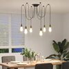 VidaXL Lampe suspendue avec 6 porte-lampes E27 noir métal