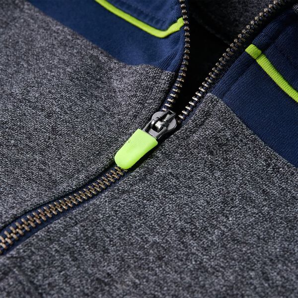 Sweat-shirt &agrave; capuche fermeture &eacute;clair enfants gris m&eacute;lang&eacute; 104