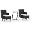 vidaXL Ensemble de bistro de jardin 5pcs R&eacute;sine tress&eacute;e et acacia Noir