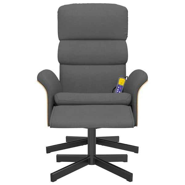 vidaXL Fauteuil de massage inclinable et repose-pieds gris fonc&eacute; tissu