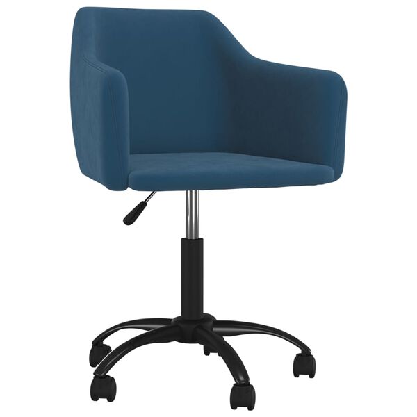 vidaXL Chaise pivotante de salle &agrave; manger Bleu Velours