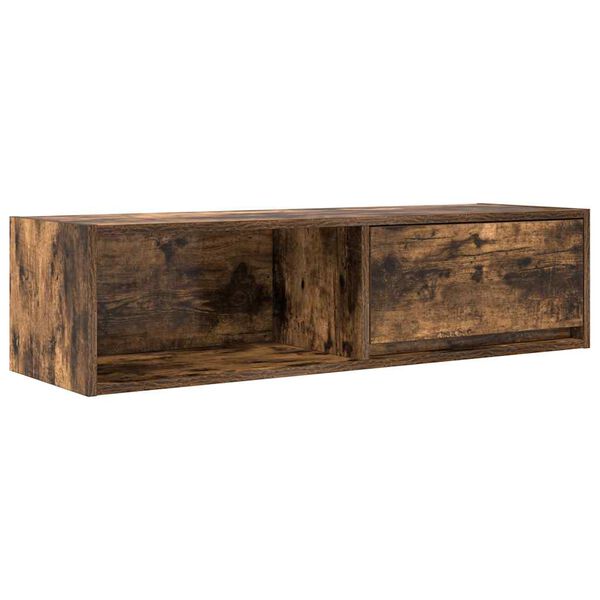 vidaXL Meuble TV chêne fumé 100x31x25,5 cm bois d'ingénierie