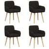 vidaXL Chaises de salle &agrave; manger 4 pcs Boucl&eacute; Noir 59 x 57 x 85 cm