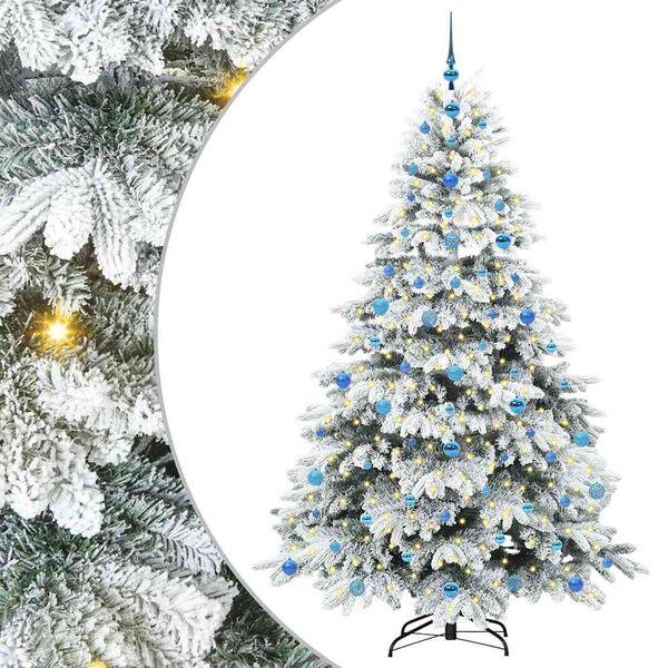 vidaXL Sapin de No&euml;l artificiel avec 300 LED Blanc 210 cm PE et PVC