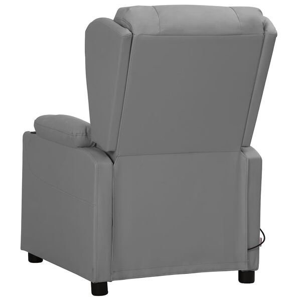 vidaXL Fauteuil de massage Gris Similicuir