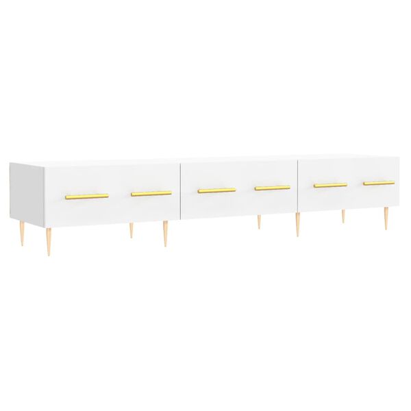vidaXL Meuble TV blanc 150x36x30 cm bois d'ingénierie