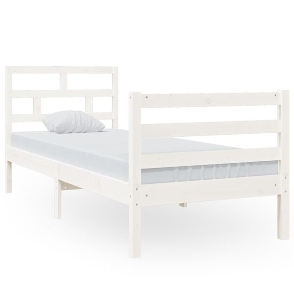 vidaXL Cadre de lit sans matelas blanc 75x190 cm bois massif