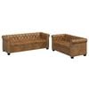vidaXL Ensemble de canap&eacute; Chesterfield &agrave; 2 et 3 places marron