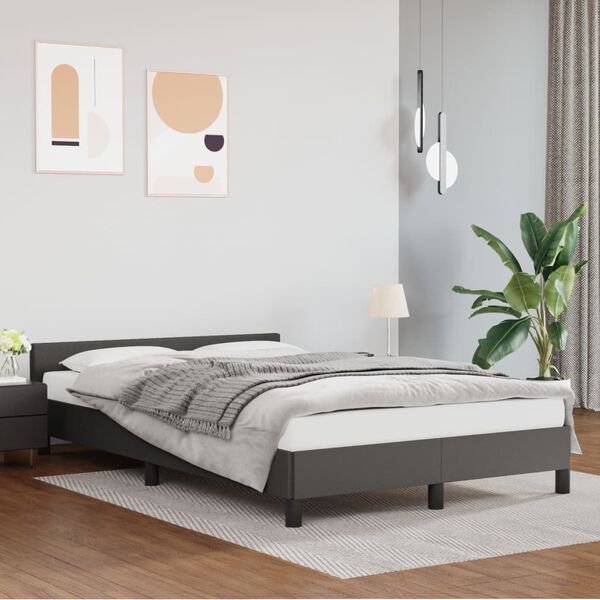 vidaXL Cadre de lit sans matelas gris 120x190 cm similicuir