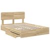 vidaXL Lit de Rangement Ch&ecirc;ne Sonoma 160 x 200 cm Bois d'ing&eacute;nierie