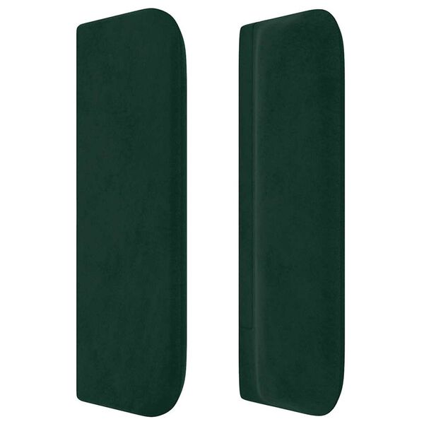 vidaXL T&ecirc;te de lit avec oreilles Vert fonc&eacute; 183x16x78/88 cm Velours