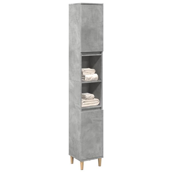vidaXL Armoire de salle de bain gris béton 30x30x190 cm