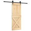 vidaXL Porte coulissante Naturel et noir 80 x 210 cm