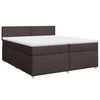 vidaXL Sommier &agrave; lattes de lit avec matelas Marron fonc&eacute; 200x200 cm