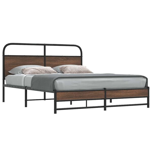 vidaXL Cadre de lit sans matelas 150x200 cm ch&ecirc;ne marron
