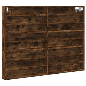 vidaXL Armoire &agrave; vitrine ch&ecirc;ne fum&eacute; 100x8,5x75 cm bois d'ing&eacute;nierie