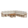 vidaXL Ensemble de canap&eacute; de jardin 10 pc Blanc Naturel et Cr&egrave;me