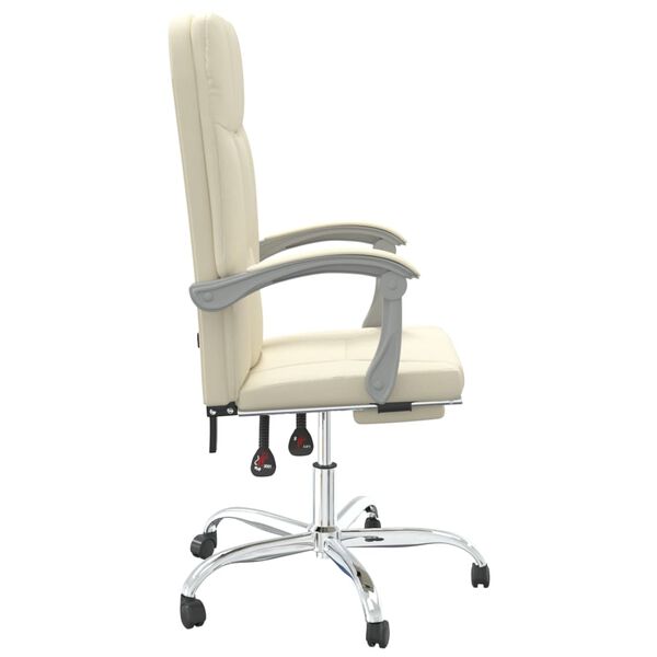 vidaXL Fauteuil inclinable de bureau Cr&egrave;me Similicuir
