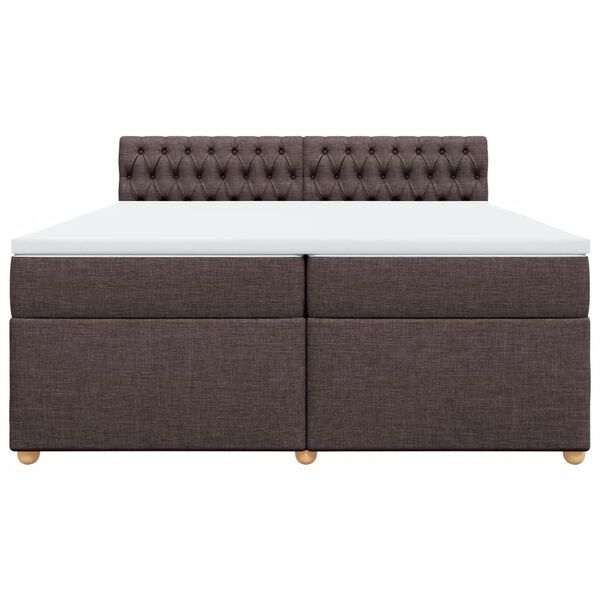 vidaXL Sommier &agrave; lattes de lit avec matelas Marron fonc&eacute; 200x200 cm