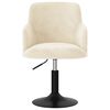 vidaXL Chaise pivotante de salle &agrave; manger Cr&egrave;me Velours