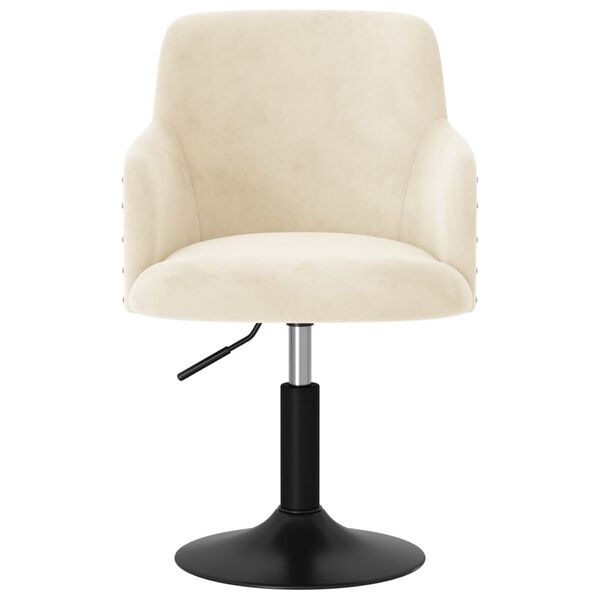 vidaXL Chaise pivotante de salle &agrave; manger Cr&egrave;me Velours