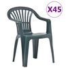 vidaXL Chaises empilables de jardin 45 pcs Plastique Vert