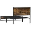 vidaXL Cadre de lit en m&eacute;tal sans matelas ch&ecirc;ne fum&eacute; 100x200 cm
