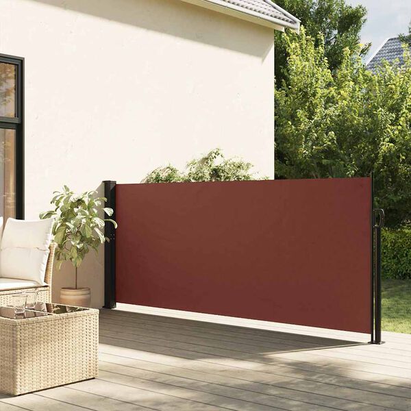 vidaXL Auvent lat&eacute;ral r&eacute;tractable marron 100x500 cm