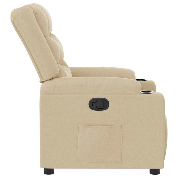 vidaXL Fauteuil inclinable Cr&egrave;me Tissu