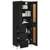 vidaXL Haut Armoire Ch&ecirc;ne noir 69,5 x 34 x 180 cm Bois d'ing&eacute;nierie