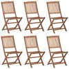 vidaXL Chaises pliables de jardin lot de 6 avec coussins Bois d'acacia