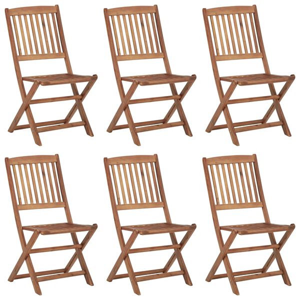 vidaXL Chaises pliables de jardin lot de 6 avec coussins Bois d'acacia