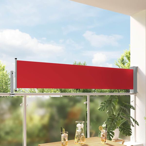 vidaXL Auvent lat&eacute;ral r&eacute;tractable de patio 60x300 cm Rouge