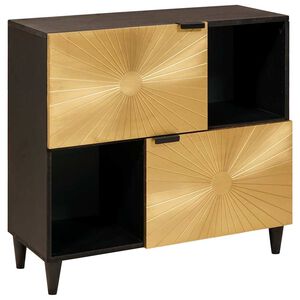 vidaXL Meuble d'appoint avec &eacute;tag&egrave;re Noir et or 80 x 33,5 x 75 cm