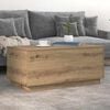 vidaXL Table basse avec lumières LED chêne artisanal 90x50x40 cm