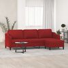 vidaXL Canap&eacute; &agrave; 3 places avec repose-pieds Rouge bordeaux 210 cm Tissu