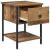 vidaXL Table de chevet Bois ancien 34 x 35,5 x 45 cm Bois d'ing&eacute;nierie