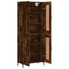 vidaXL Buffet haut Ch&ecirc;ne fum&eacute; 69,5x34x180 cm Bois d'ing&eacute;nierie