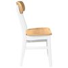 vidaXL Chaises à manger 2 pcs blanc bois massif caoutchouc