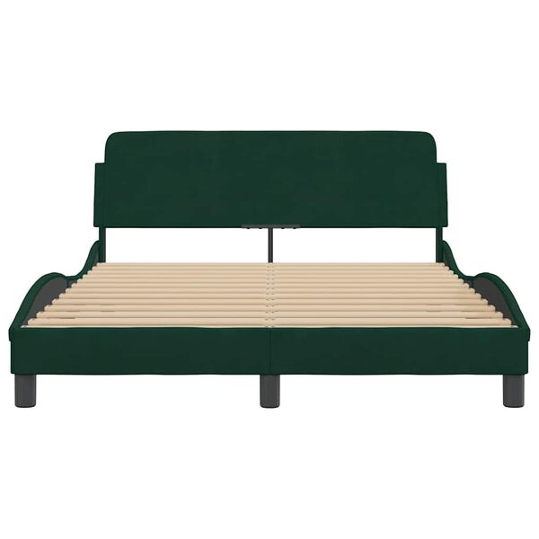 vidaXL Cadre de lit Dover vert fonc&eacute; 120x200 cm velours