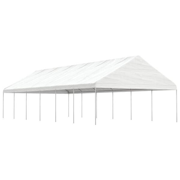 vidaXL Belv&eacute;d&egrave;re avec toit blanc 13,38x5,88x3,75 m poly&eacute;thyl&egrave;ne