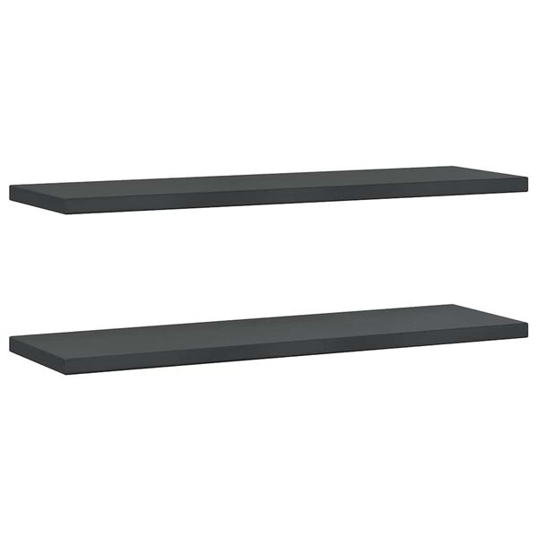vidaXL &Eacute;tag&egrave;res murales 2 pcs 100x30x3 cm noir acier inoxydable