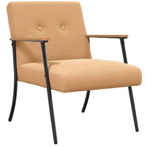 vidaXL fauteuil Beige Tissu ressemblant &agrave; de la laine boucl&eacute;e